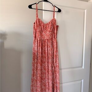 Abercrombie & Fitch Red Floral Midi Dress